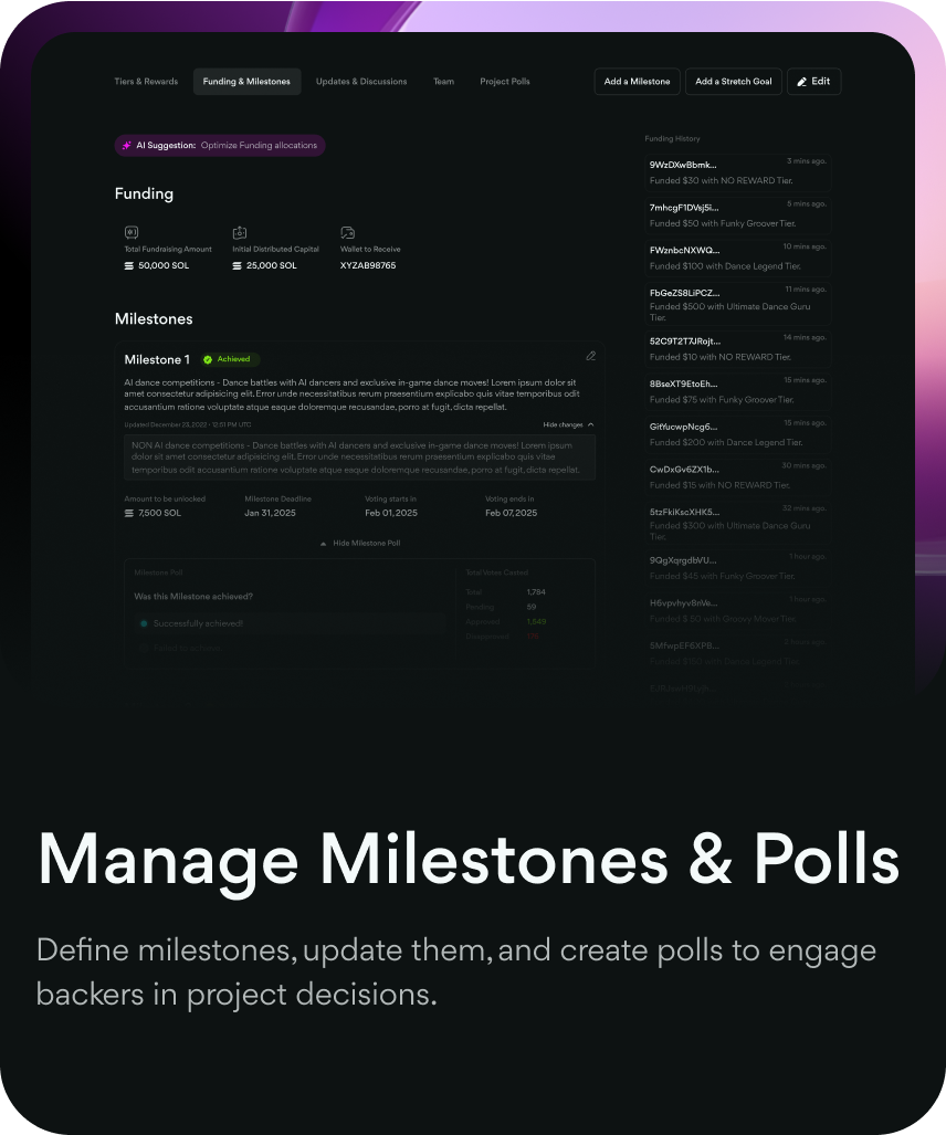 Manage Milestones & Polls